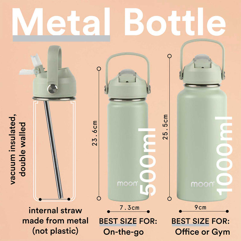 Water Bottle with Straw Lid