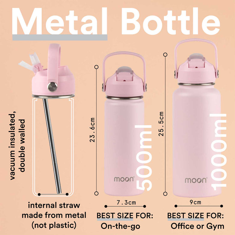 Water Bottle with Straw Lid