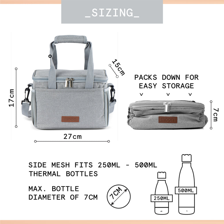 Moon Insulated Lunch Bag with Bottle Holder