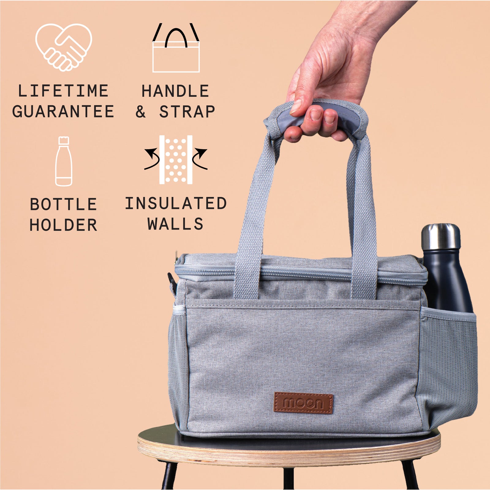 Moon Insulated Lunch Bags With Bottle Holder Strap Free UK