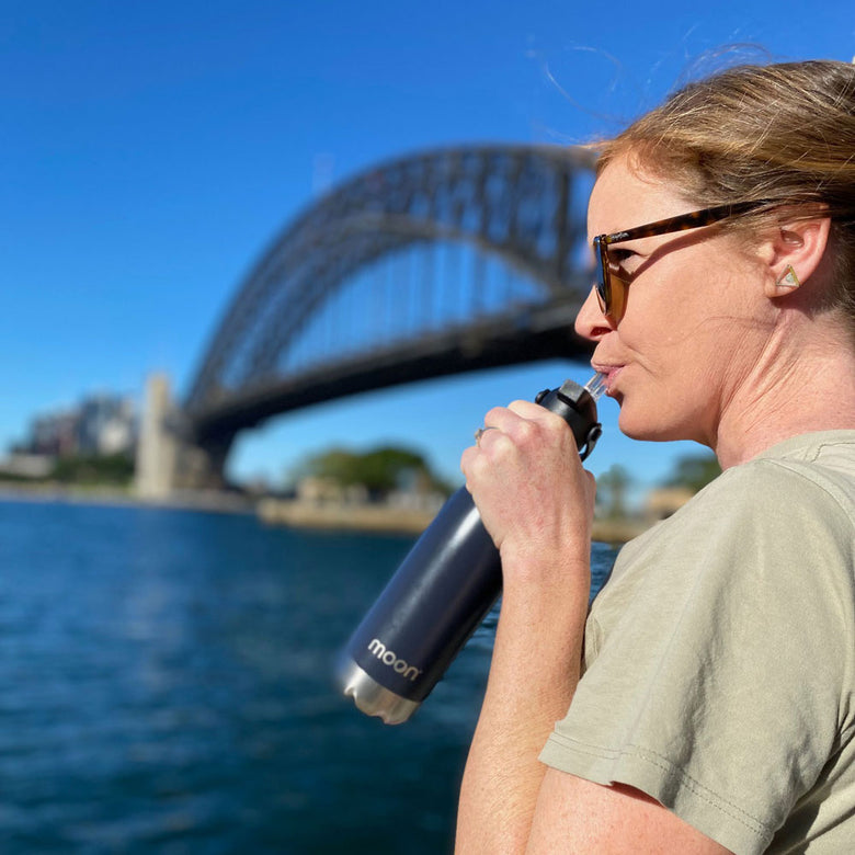 Water Bottle with Straw Lid