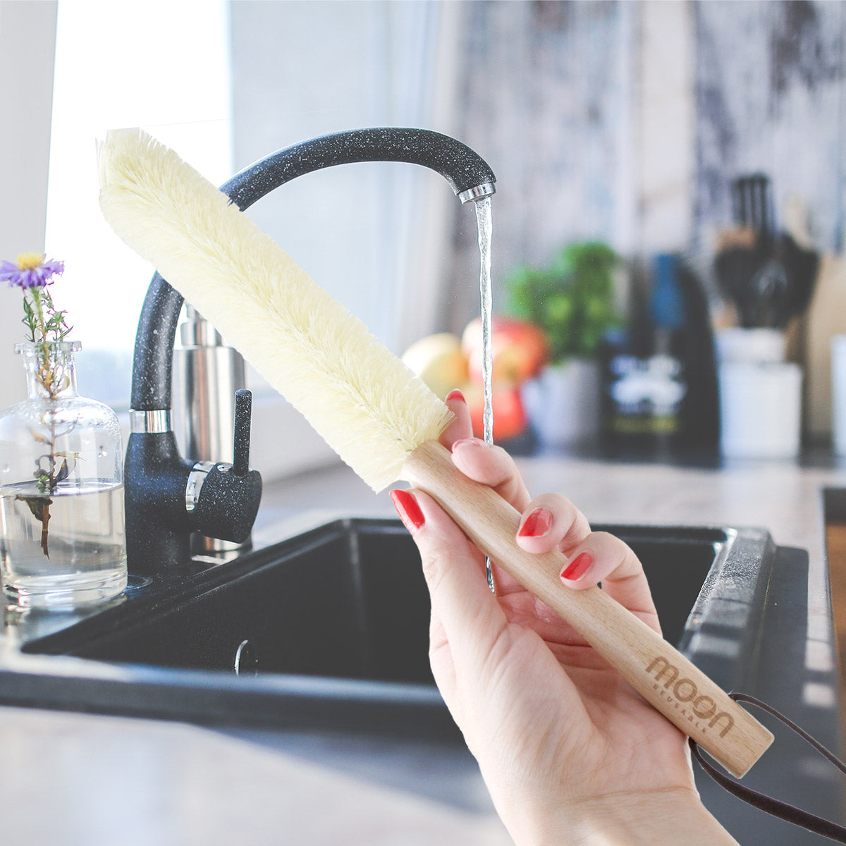 Moon Bottle Brush Cleaning Brush with Long Handle Moon Bottles
